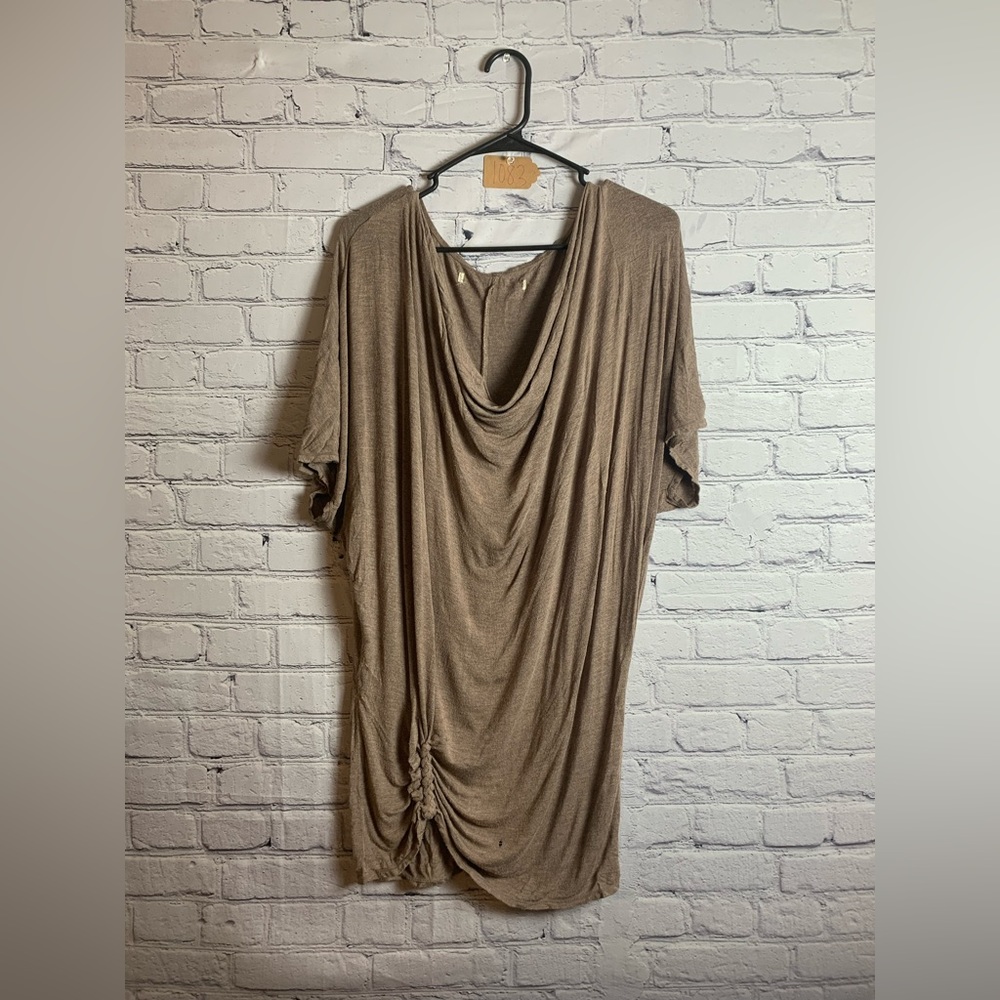 Super flattering tan blouse!